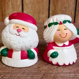 Vintage Hallmark Mr. and Mrs. Santa Claus Salt & Pepper Shakers
